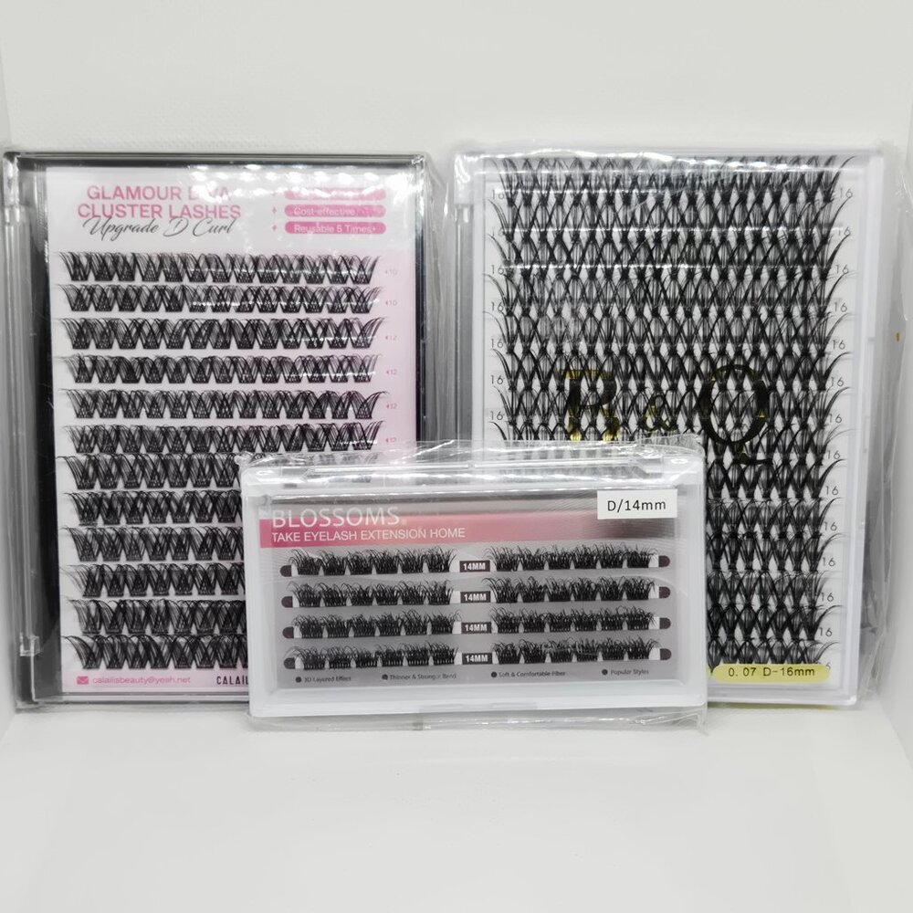 New Lot of 3 Assorted False Eyelashes B & Q, Calailis & Blossoms 10-16MM Lashes